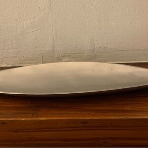 Vintage Nambé Bread Tray #550 Leaf Shape Or Oval